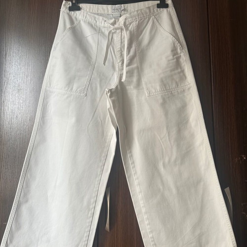 Calvin Klein jeans white wide-leg women's pants size M like new nautical style