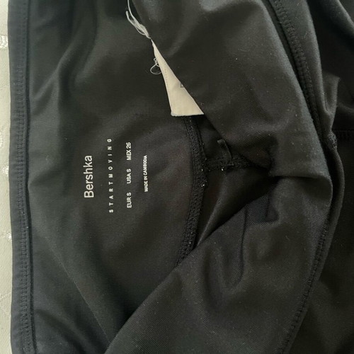 Bershka black leggings like new, below the knee with transparency