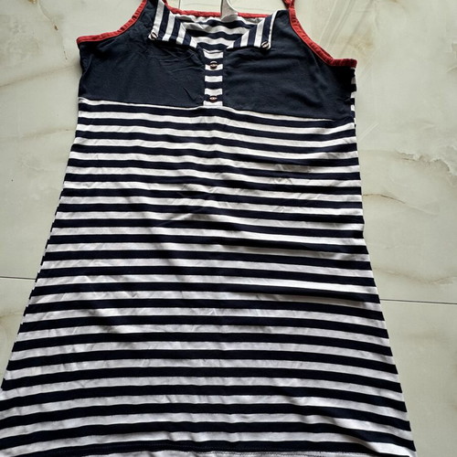 Blouson dress like new, size L, white and blue