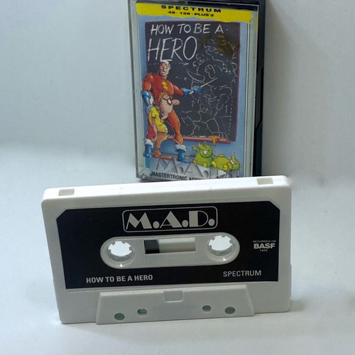 How to Be a Hero 1987 Spectrum ZX Tape Cassette used, complete with manual