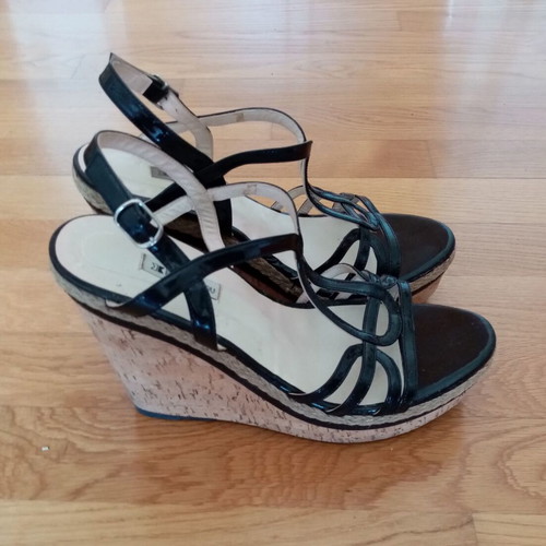 Kalogirou patent leather platform high-heeled sandals used size 41 black