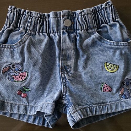 H&M denim shorts with stitch embroidery for baby