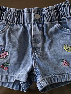 H&M denim shorts with stitch embroidery for baby