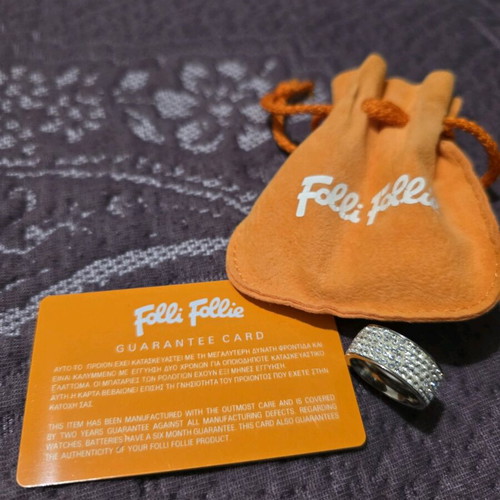 Folli Follie ring like new, white and silver, size 52
