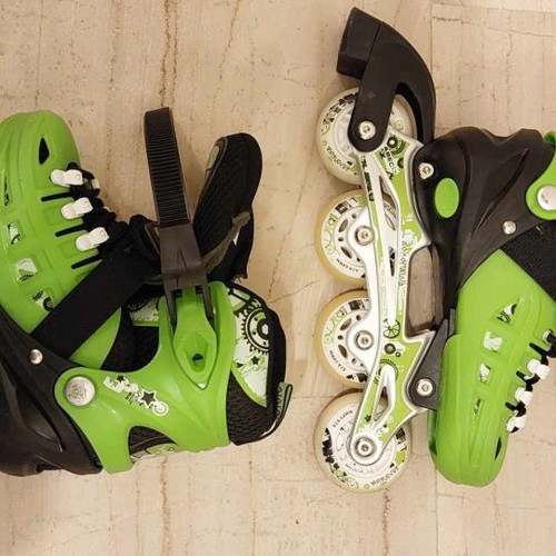 Roller Skates used, adjustable sizes 35-38, green Athlopaidia