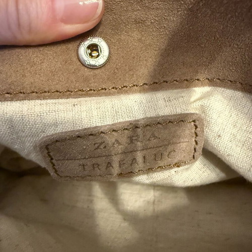 Suede Zara crossbody bag like new, beige