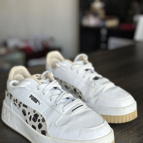 PUMA women's sneakers, size 40 EU, white with leopard print