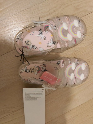 Beach shoes new, size 24 with unicorns