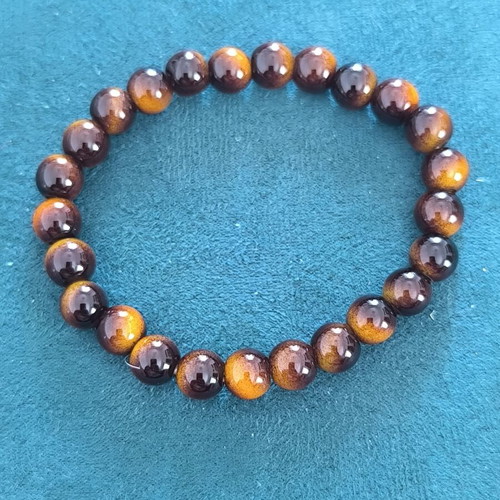 Red Tiger Eye Bracelet 8mm on Elastic Cord New