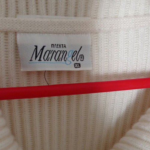 Women's thick cardigan like new, ivory, 3/4 sleeves