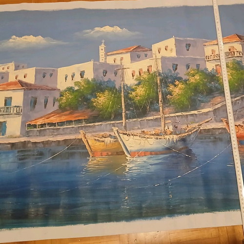 Oil painting on canvas new with Greek island landscape