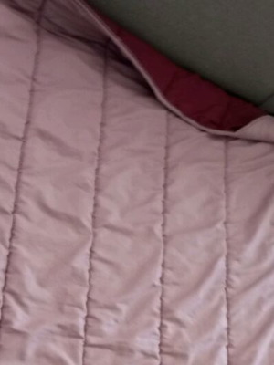 Double-sided quilt for double bed like new, dark purple with lilac