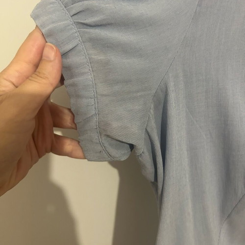 Blue shirt S/M used with soft collar and discolored armpits