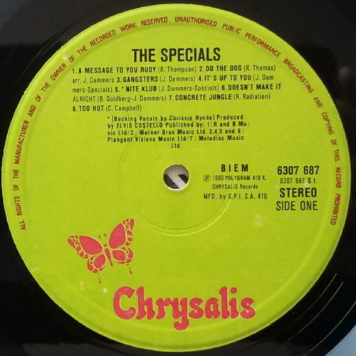 The Specials vinyl LP used, rock, ska debut album