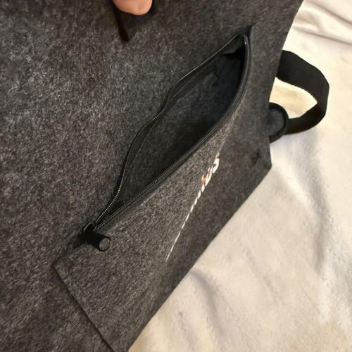 Backpack laptop bag new, gray felt-like material