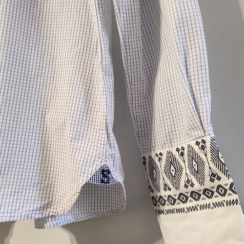 Scotch & Soda shirt for cufflinks like new, blue and white checkered
