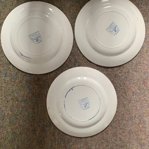 Staffordshire England Plates, pack of 3, hand engraved, 25 cm diameter