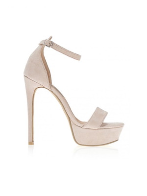 Nude suede platform sandals size 40