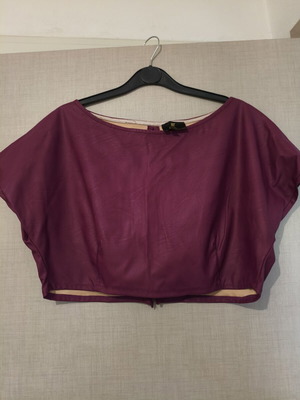 We Coss Purple Faux Leather Crop Top Medium Like New