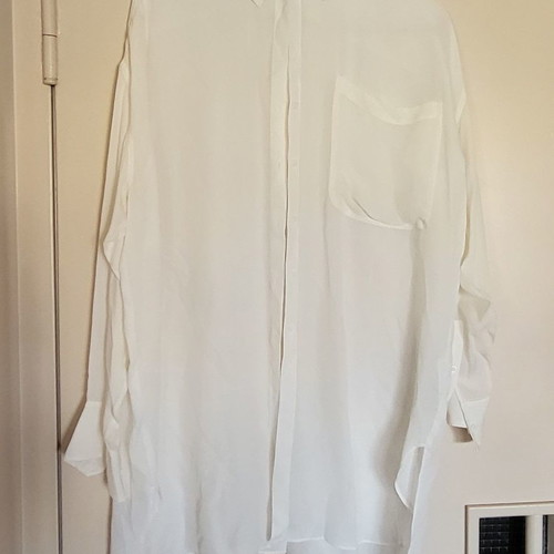 White long shirt Medium Zara new 100% silk