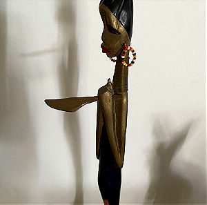 ξυλίνο αγαλματίδιο αφρικανικής τέχνης διακόσμηση