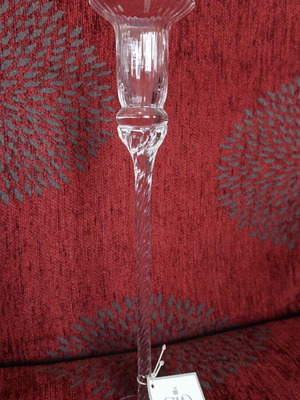 Candlestick new, thin crystal, elegant design, 30 cm height