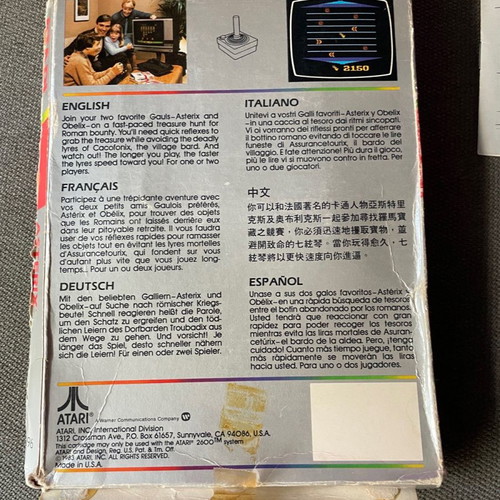 Asterix game for Atari 2600 used, complete in box