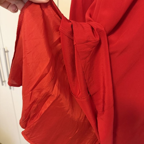 René Lezard red silk dress used, size 40