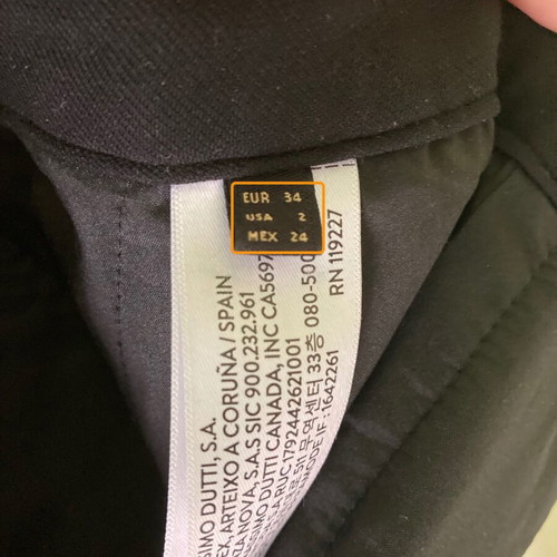 Massimo Dutti Black High-Waisted Tailored Pants XS like new