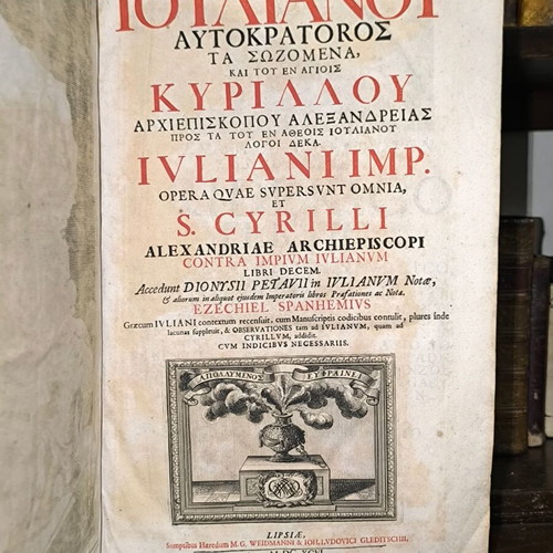 Ioulianou Autokratoros ta Sozomena book used, 1696 edition