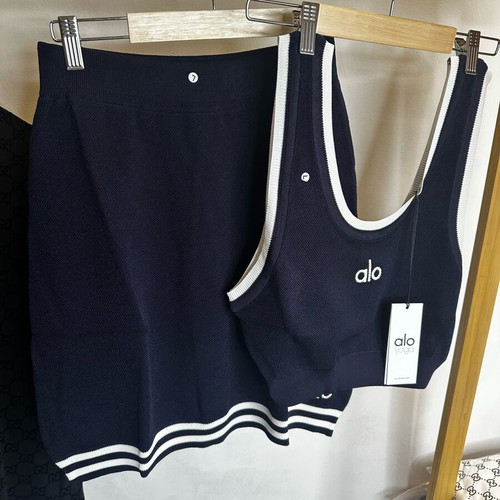 Women's set top with skirt new, dark blue