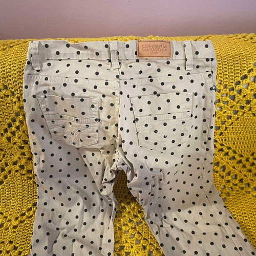 Compania Fantastica polka dot straight-leg jeans like new