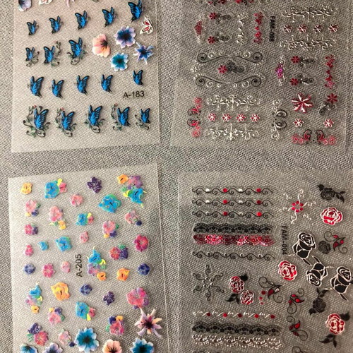 3D Nail Stickers New Pack of 4 Pieces