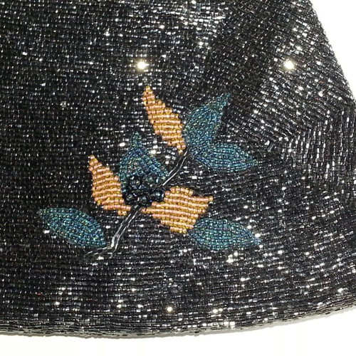Vintage evening women's shoulder bag used with multicolored beads