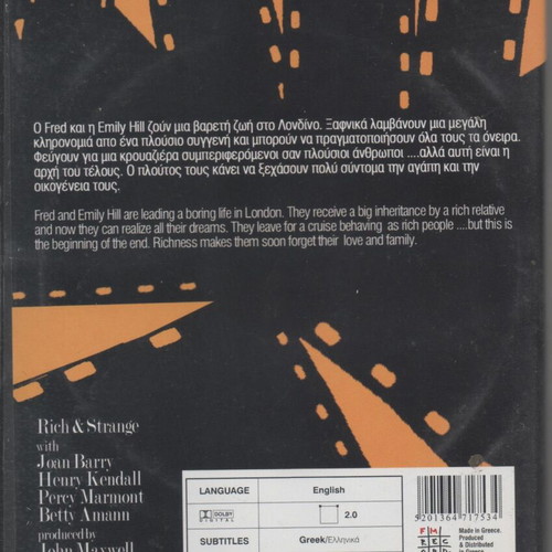 Rich & Strange DVD like new, comedy drama with subtitles