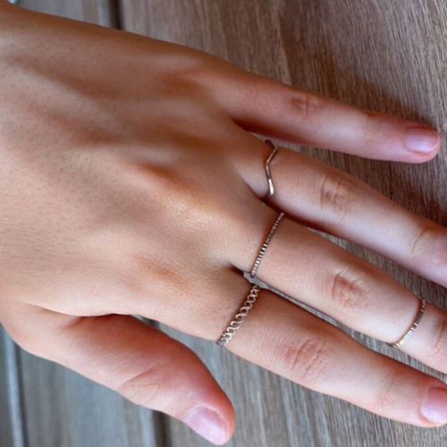 Set of 12 silver rings used