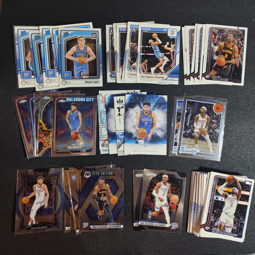 Oklahoma City Thunder basketball cards lot, 73 total, like new