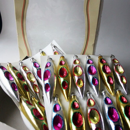Box of 24 vintage Greek Christmas ornaments from 1980s new