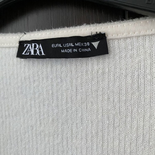 Zara white cardigan used, size M