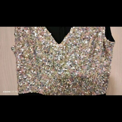 Jumpsuit official with sequins XL size, like new, black and silver