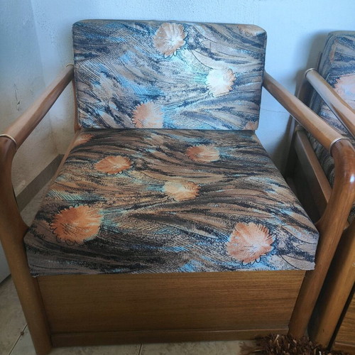 Sofa and armchair like new, sturdy vintage construction