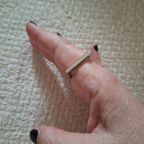 Steel ring size 19-20 like new, minimal design