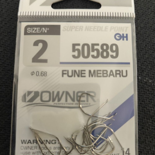 Owner Fune Mebaru 50589 Fishing Hooks No2 New, 7 Packs