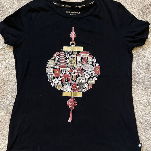 Karl Lagerfeld black Year of the Tiger graphic t-shirt XS like new