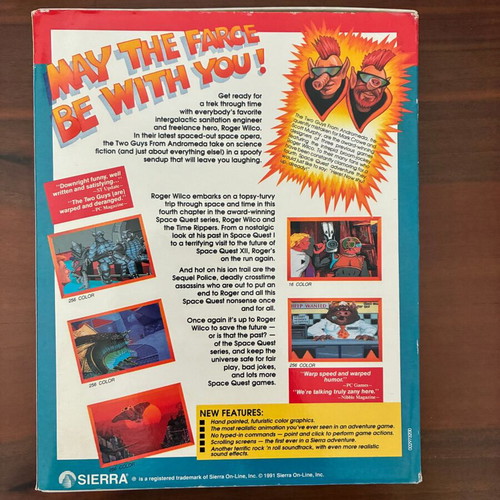 Space Quest IV Big Box PC game like new, English release