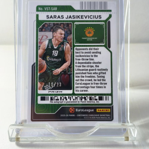 2025-26 Contenders Euroleague Ticket Saras Jasikevicius Cracked Ice Auto /23 like new