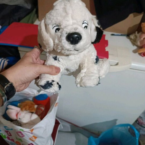 Plush dog used, washed and clean