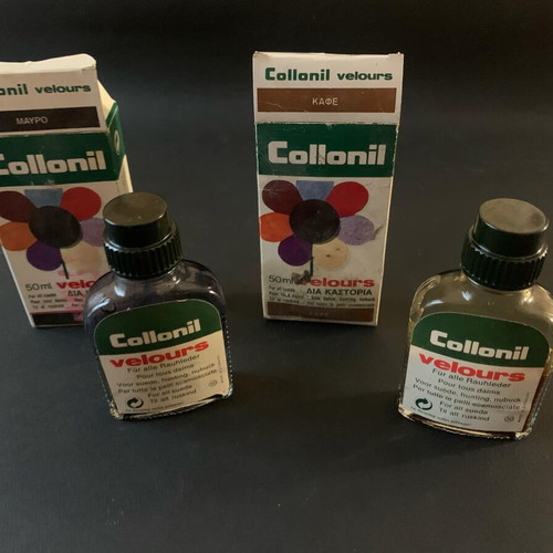 Collonil Velours collectible dyes used, 1970s vintage