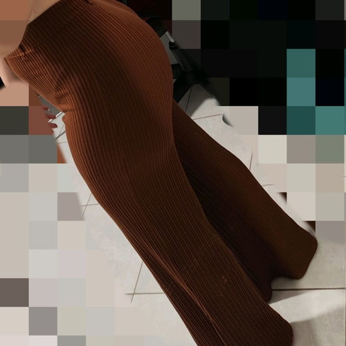 Brown ribbed pants Bershka like new, size S