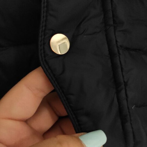 Zara puffy quilted jacket with down used, size L, dark blue